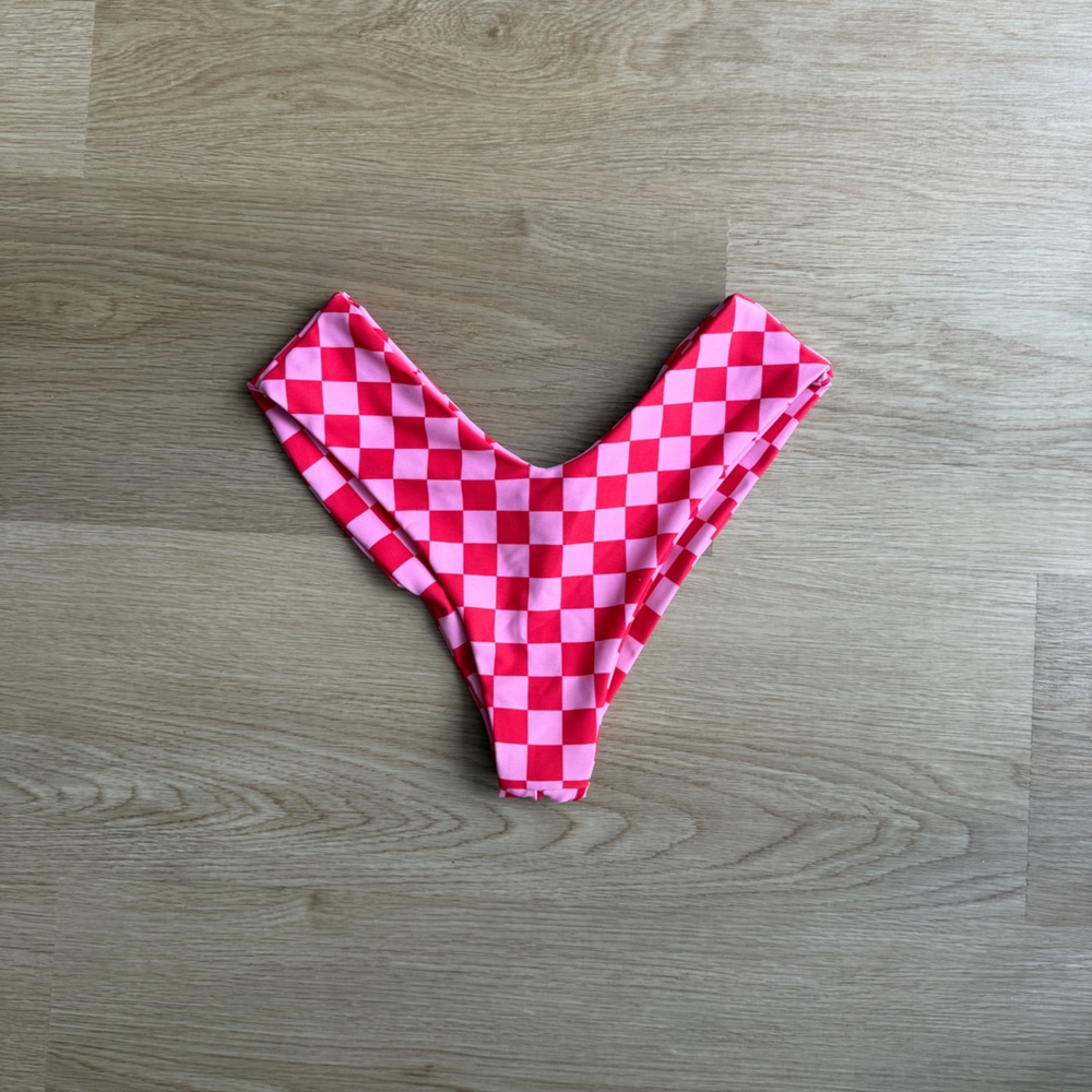 SKATIE Daytona Mandi Pink Checkered Bikini Bottom